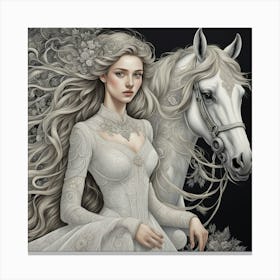 Princess And Her Horse Canvas Print