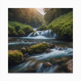 Mossy Stream Canvas Print