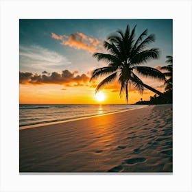 Sunset On The Beach 1 Canvas Print