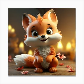 Cute Fox 107 Canvas Print