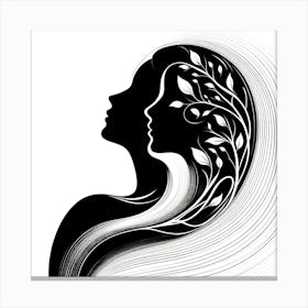 Silhouette Of A Woman 14 Canvas Print