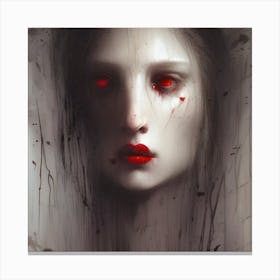 Woman With Red Eyes Canvas Print