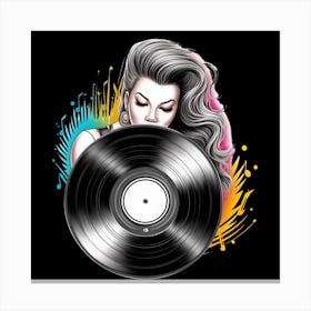 Dj Girl Canvas Print