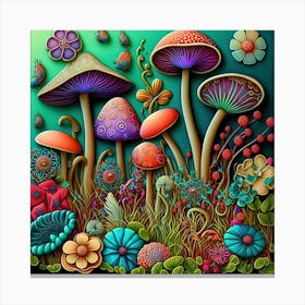 Psychedelic Mushrooms 4 Canvas Print