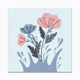 Flowers In Water Canvas Print