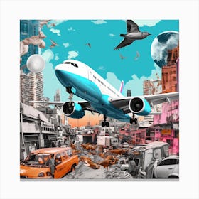 High Contrast Surreal Collage Canvas Print