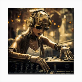 Dj Girl Canvas Print