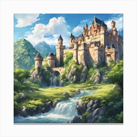 Castle In The Mountains Canvas Print