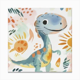 Cute Dinosaur Muted Pastels Canvas Print