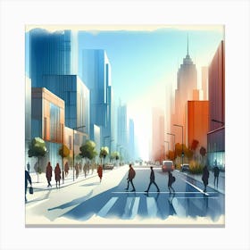 Cityscape Painting 1 Canvas Print