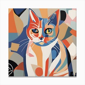 Matisse Style Abstract Cat Painting Canvas Print