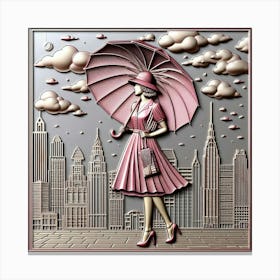 A woman with an umbrella 2 Canvas Print