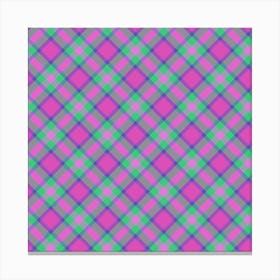 Pink And Green Plaid Fabric 1 Canvas Print