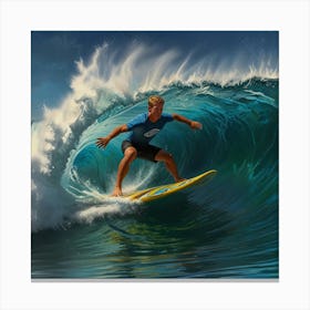 Surfer Riding A Wave 4 Canvas Print