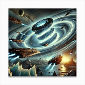 A Futuristic Sci Fi Scene Illustrating The Gravity Canvas Print