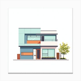 Modern House Vector Illustration 6 Canvas Print