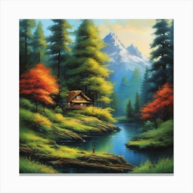 Cabin In The Woods 6 Canvas Print