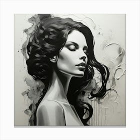 Black And White Painting Canvas Print