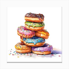 Stack Of Sprinkles Donuts 4 Canvas Print