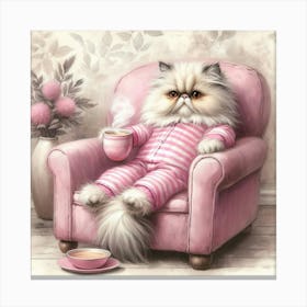 Cat In Pajamas 3 Canvas Print