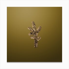 Gold Botanical English Yew Branch on Dune Yellow n.3652 Canvas Print