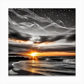 Music Notes At Sunset 13 Canvas Print