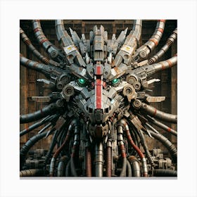 Industrial Dragon Head Canvas Print