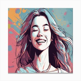 Happy Girl Smiling Canvas Print