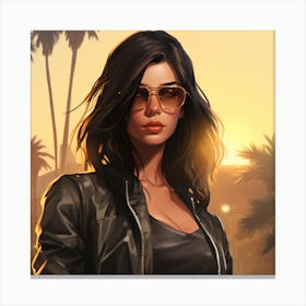 Grand theft auto Kendall Jenner 1 Canvas Print
