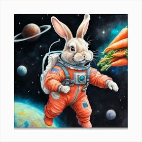 Rabbit In Space 5 Canvas Print