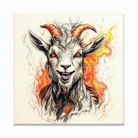 Goat On Fire 57 Canvas Print