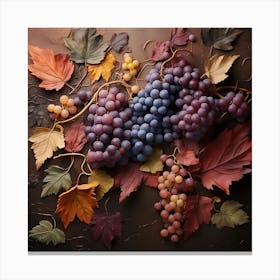 Autumn Leaves And Grapes Canvas Print