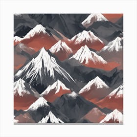 Mountains In Red And Black Canvas Print