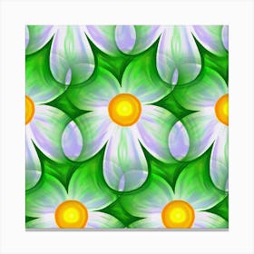 Daisy Pattern Seamless Repeating Tiling Tileable Flowers Canvas Print