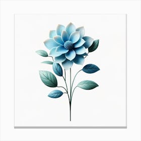 Blue Dahlia Flower Canvas Print