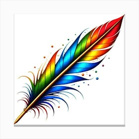 Rainbow Feather 9 Canvas Print