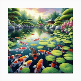 Koi Pond serenity  2 Canvas Print