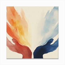 Two Hands Of Fire Canvas Print