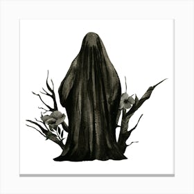 Grim reaper watercolor illustration Canvas Print
