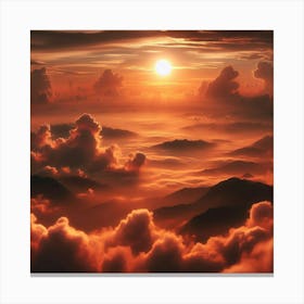 Sunrise Over Clouds 1 Canvas Print