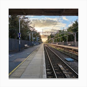 Train Tracks In The Sunset Canvas Print