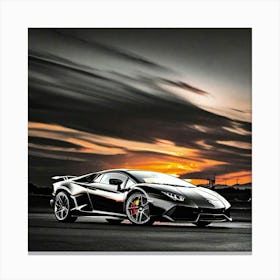 Sunset Lamborghini 13 Canvas Print