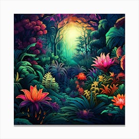 Jungle At Night Canvas Print