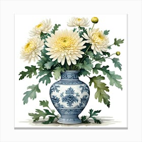 Chrysanthemums In A Vase 1 Canvas Print