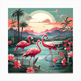 Flamingo Fun 11 Canvas Print