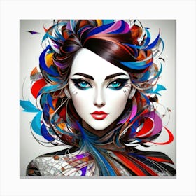 Aquarela Oil Paint Girl (43) Canvas Print