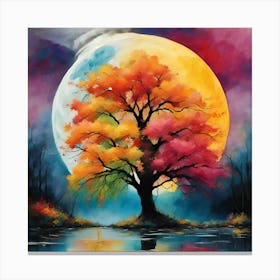 Full Moon Tree Canvas Print