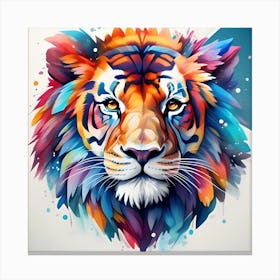 Colorful Tiger Head Canvas Print