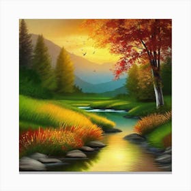 Autumn Landscape Painting 15 Canvas Print