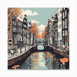 Adult Paint by Numbers with Frame, Amsterdam Canals